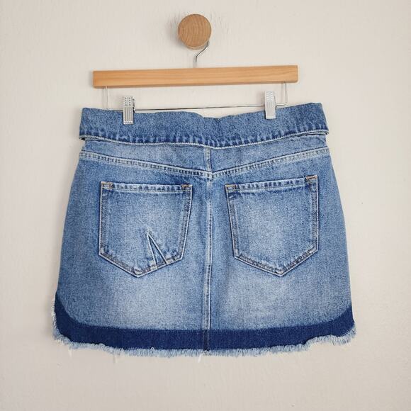 NWT SER.O.YA Retofête Holly Fold Over Distressed Denim Skirt 30 - Picture 12 of 13